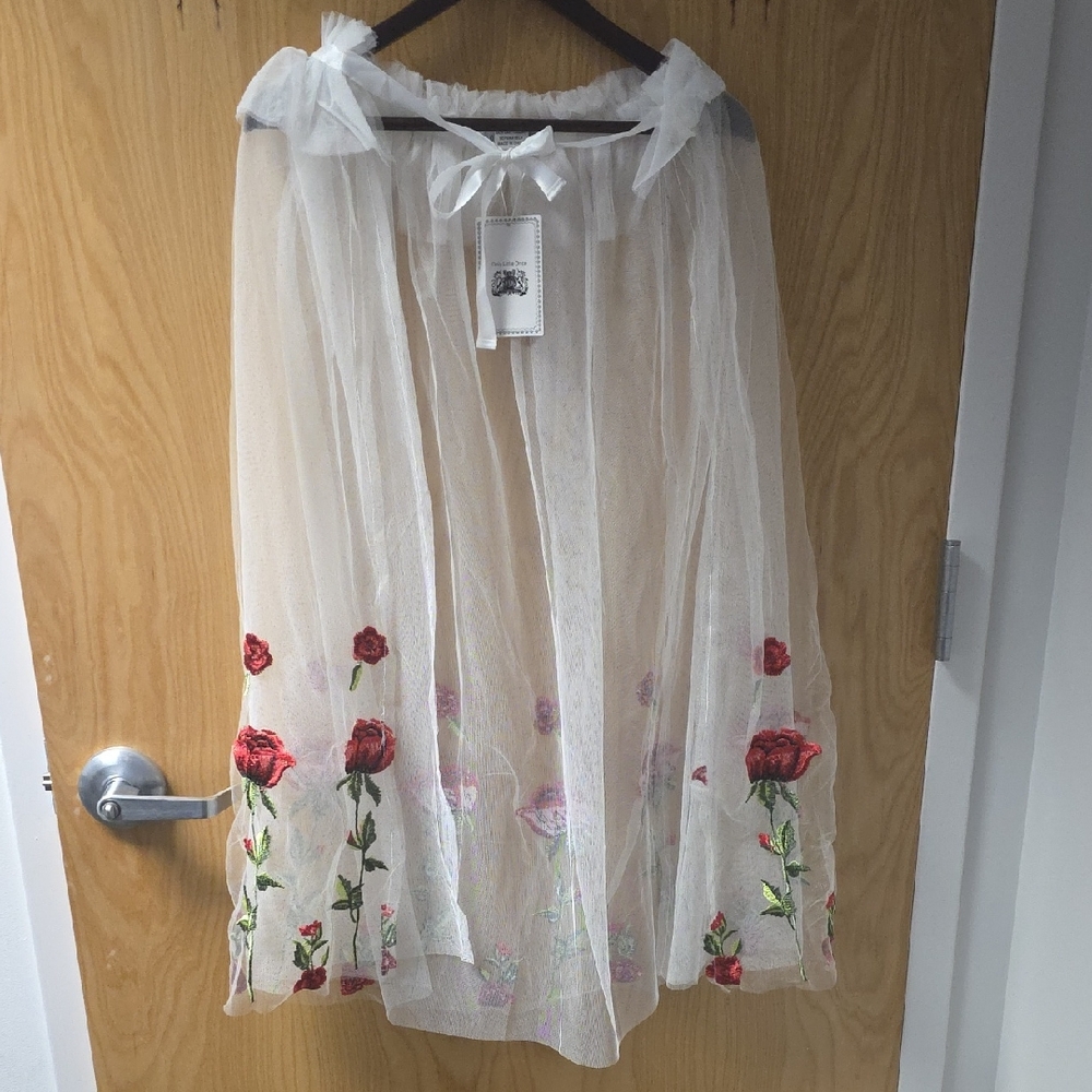 Only Little Once - Red Rose Embroidered Princess Cape